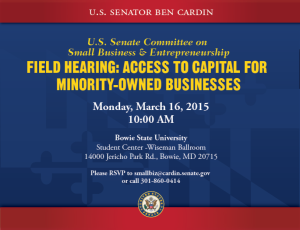 U.S. Senate Committee on Small Business & Entrepreneurship Field Hearing: Access to Capital for Minority-Owned Businesses