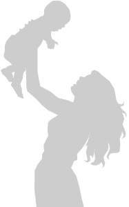 mother lifting a child
