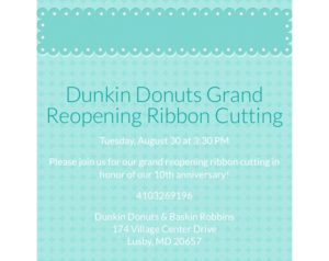 dunkin-donuts grand re-opening