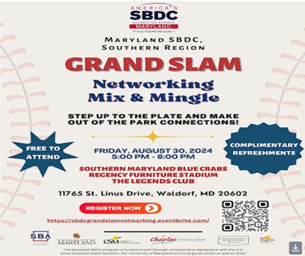 Maryland SBDC, Southern Region Grand Slam Networking Mix & Mingle