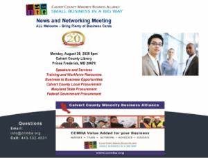 CCMBA News and Networking ALL Welcome to Attend Monday, August 25, 2025
