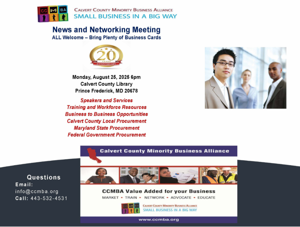 CCMBA News and Networking ALL Welcome to Attend Monday, August 25, 2025
